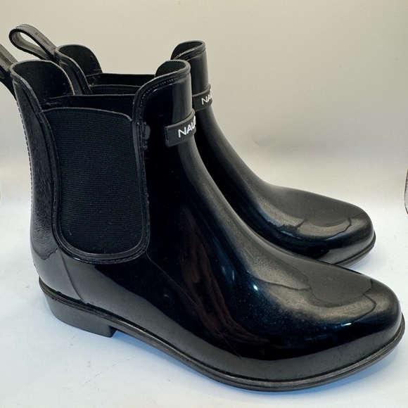 Nautica Black Winter Rain Boots Waterproof Ankle Design - Picture 2 of 6